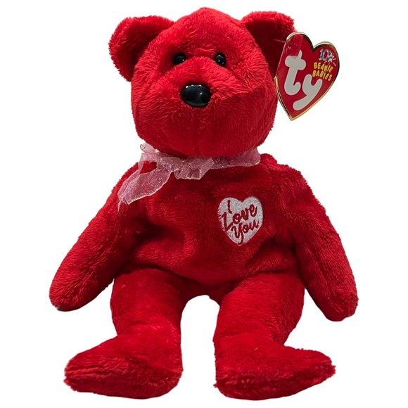 RARE RETIRED Secret The Bear I Love You Ty Beanie Baby 2003 Beanbag Plush 40035 - Picture 1 of 4